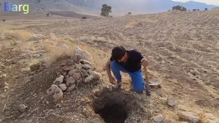 Part 6 | Construction of toilet using stone_ wood_ soil_ etc.  by me and my wife