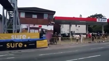 Watch moment man appears to enter closed roads during Manx Grand Prix