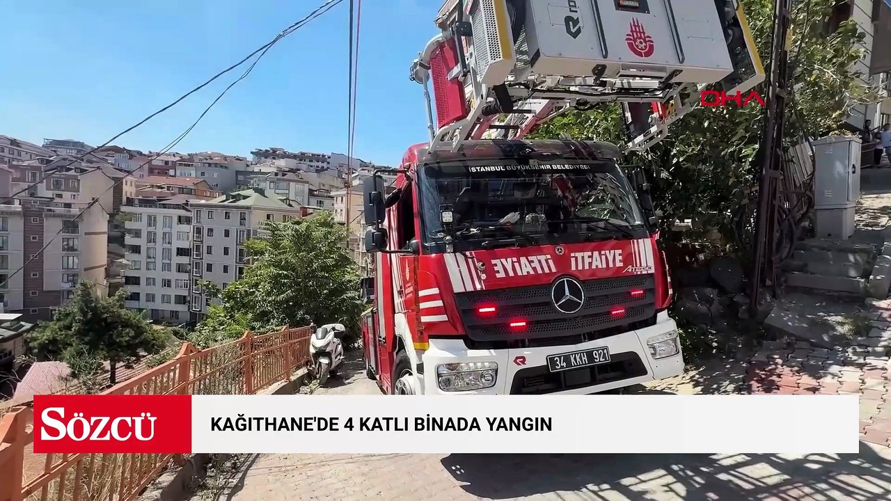 Kağıthane'de 4 katlı binada yangın: 1 itfaiye eri dumandan etkilendi; bina sakinleri tahliye edildi