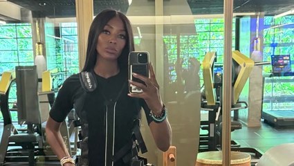 Naomi Campbell dons electric stimulation suit for gruelling Pilates session