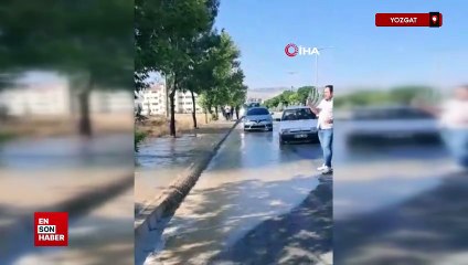 Yozgat'da su borusu patladı, tonlarca su çevreye aktı