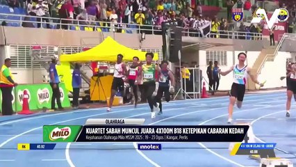 Kuartet Sabah muncul juara 4x100m b18 MSSM ketepikan cabaran Kedah