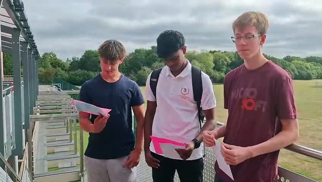 GCSE results for Logan Sené, Jonathan D'Costa and Robert Kerr of All Hallows Catholic School