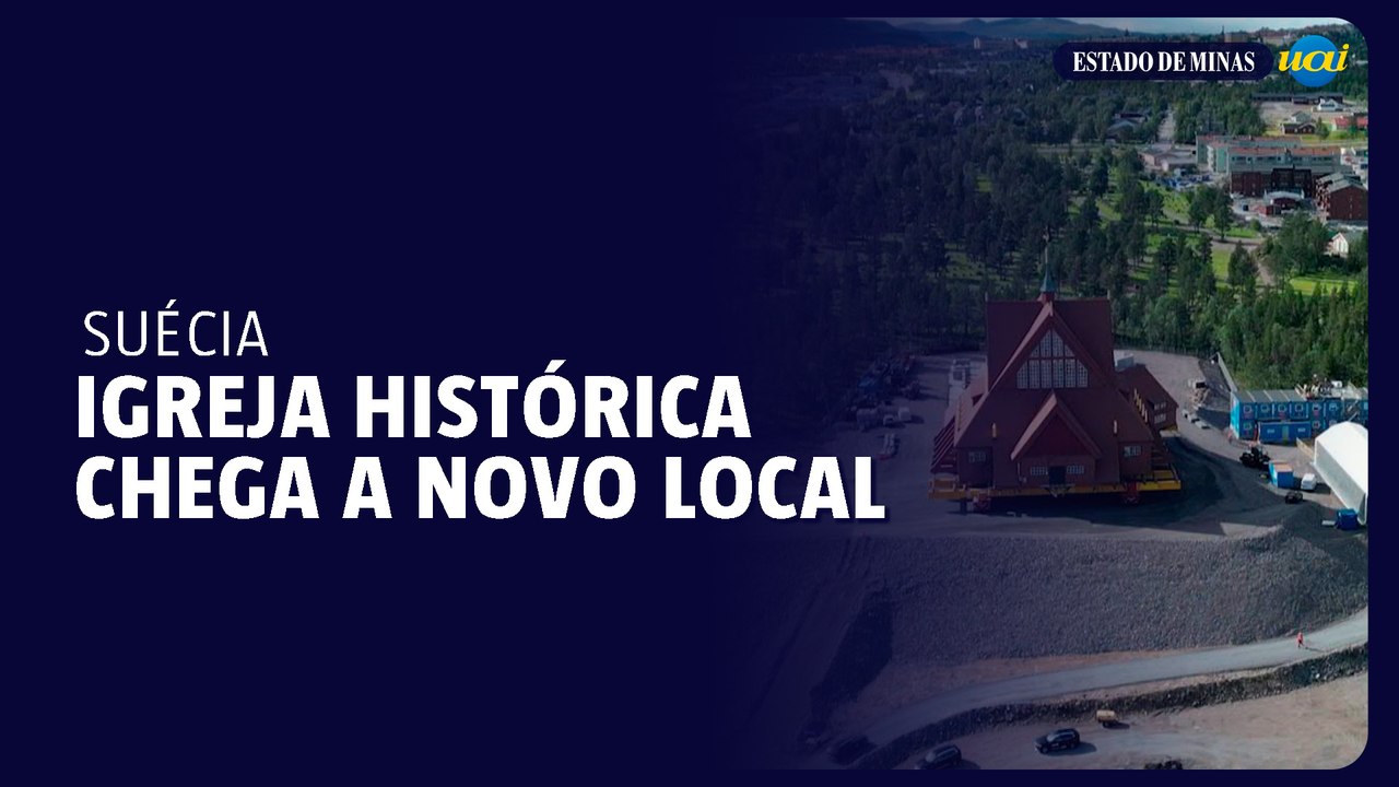 Igreja histórica sueca chega a novo local que vai evitar desabamento