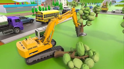 Excavator Driller _ Cutter Trucks Animation _ Bypass Road Construction Simulation