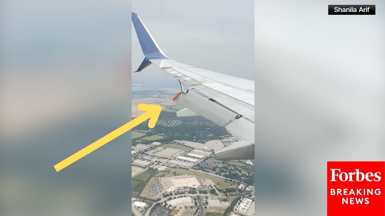 Part Of A Plane Wing From A Boeing 737 Can Be Seen Partially Falling Off During Landing