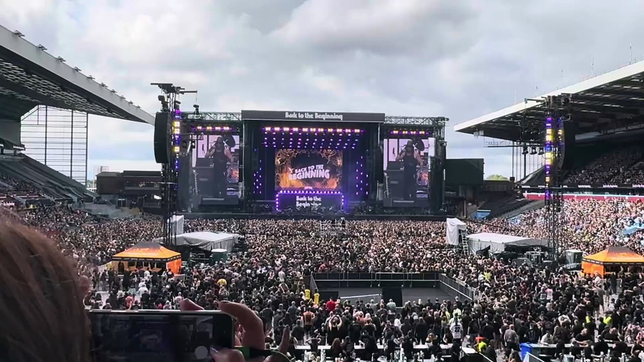 Back to the Beginning - Drum-Off: Travis Barker vs Danny Carey vs Chad Smith - Symptom of the Universe (Black Sabbath cover) - Live at Villa Park, Birmingham, UK - July 5, 2025