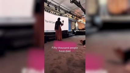 Activista pro palestina interrumpe el evento del 50 aniversario de Microsoft