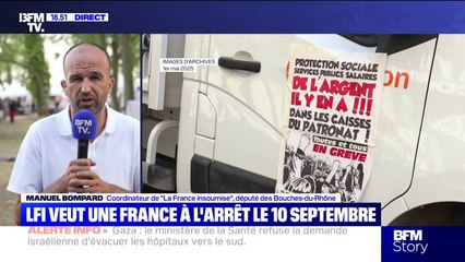 Mobilisation du 10 septembre: Manuel Bompard souhaite que ce soit "l'occasion d'une mobilisation populaire la plus large et la plus puissante possible"