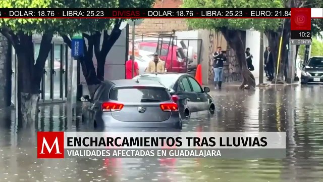 Caos vial en Guadalajara por intensas lluvias: reportan encharcamientos y vías afectadas