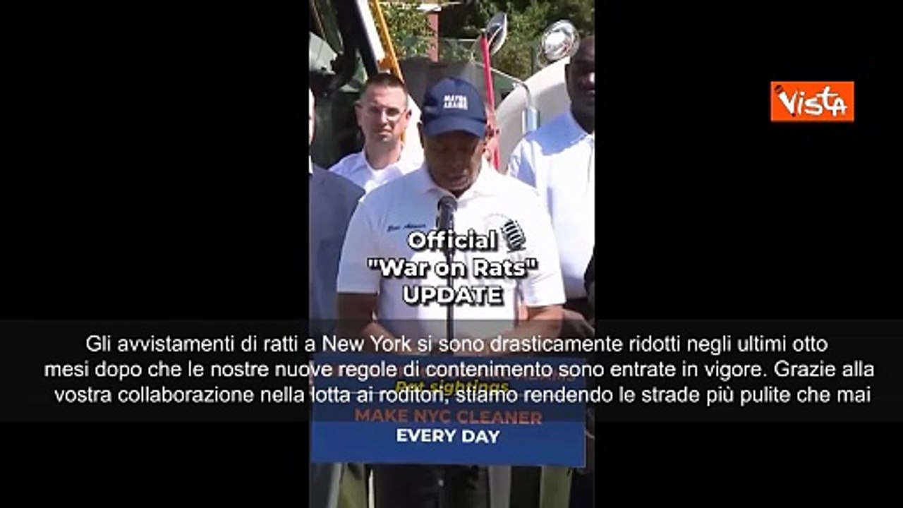 Guerra ai ratti a New York, il sindaco Eric Adams: In 8 mesi avvistamenti drasticamente ridotti