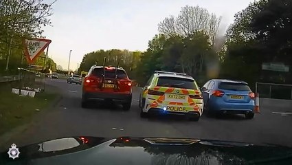 Mercedes crashes into garden hedge following 130mph high speed police pursuit