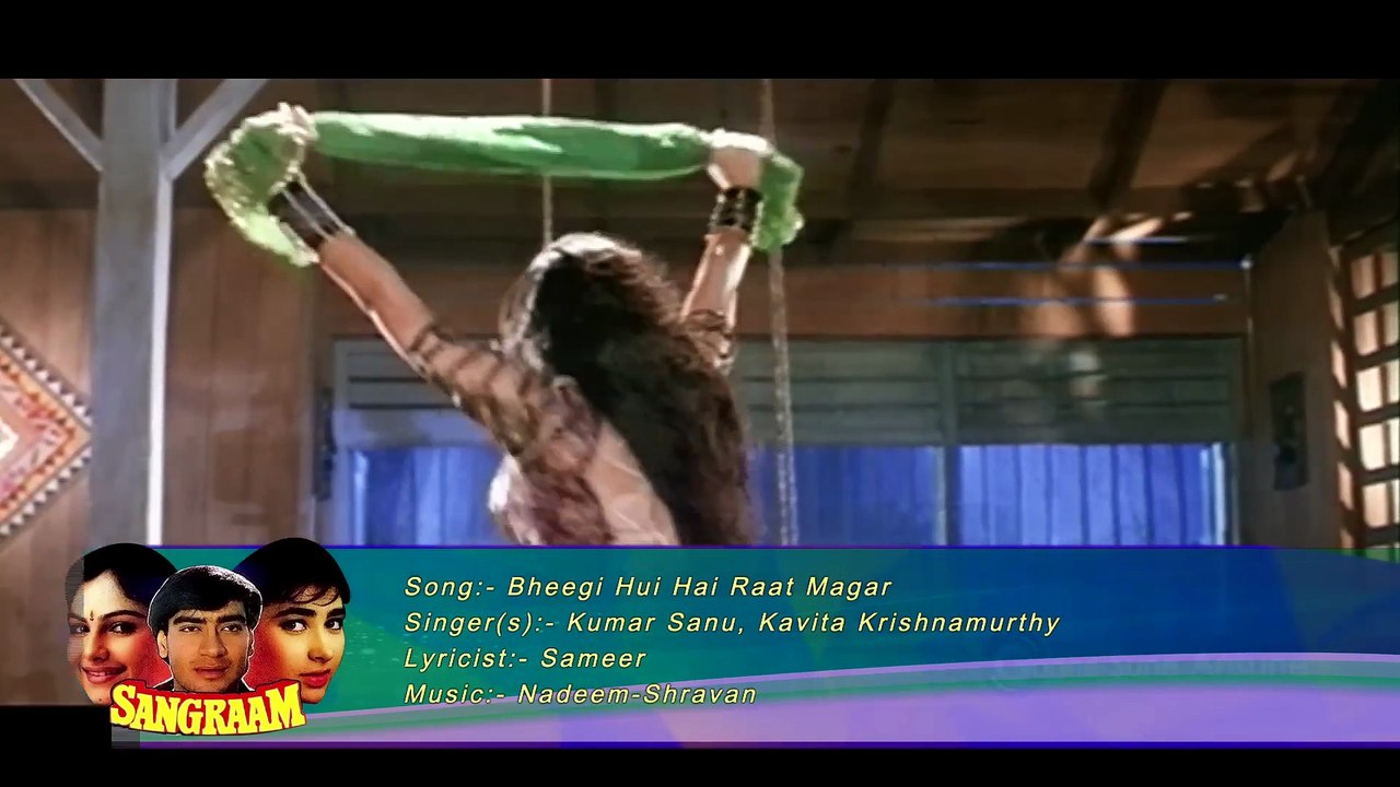 Bheegi Hui Hai Raat Magar | Kumar Sanu, Kavita Krishnamurthy | Sangram 1993 Rain Song | Ajay Devgan