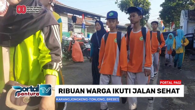Meriah! Jalan Sehat HUT RI & Penutupan TMMD di Karangjongkeng Brebes