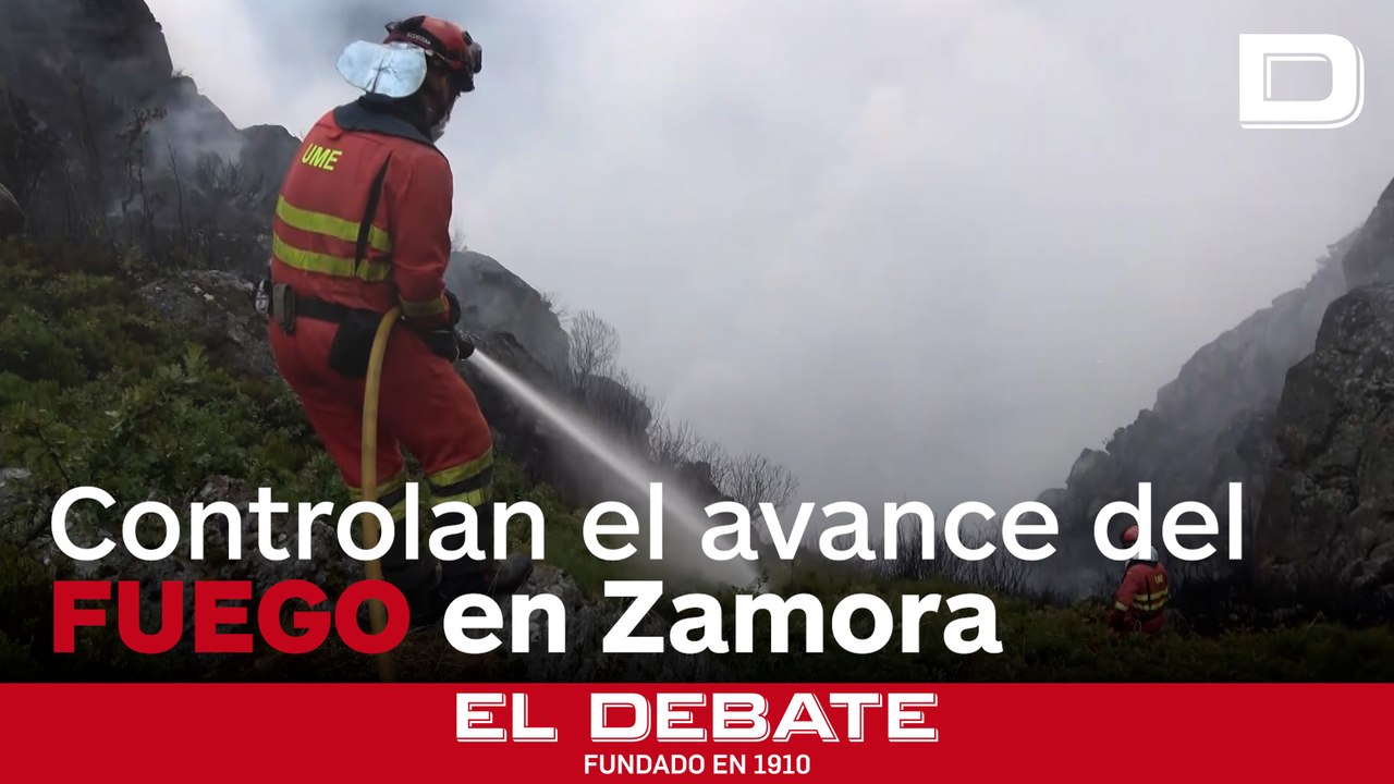 Continúa el avance en la extinción del incendio de Porto, en Zamora