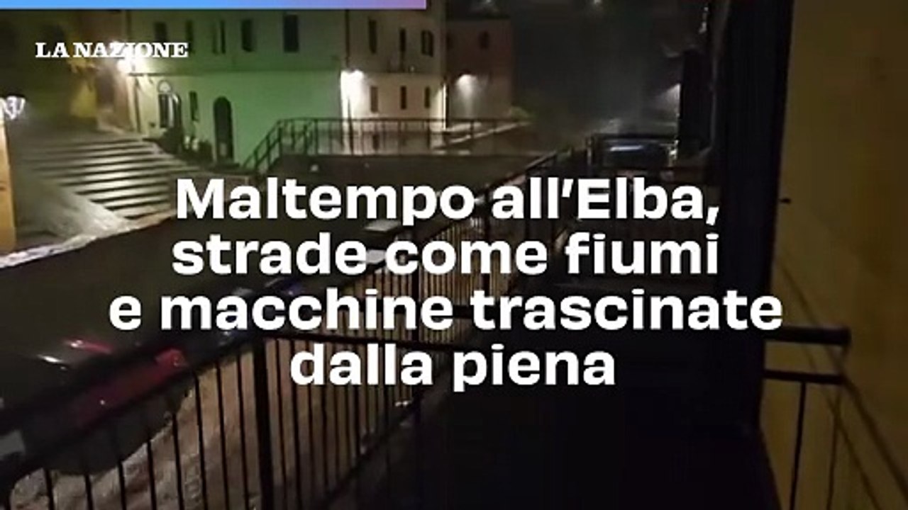 Maltempo all'Elba, strade come fiumi e macchine trascinate dalla piena