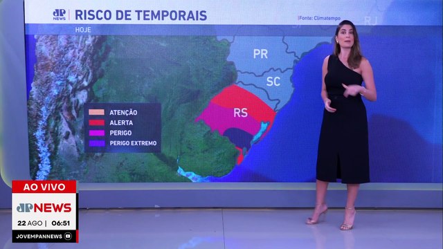 Rio Grande do Sul tem alerta da Defesa Civil para tempestades | Previsão do Tempo