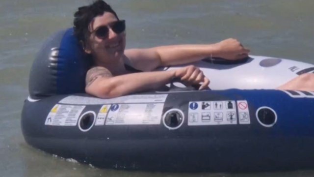 Beach fail: Girl floated in peace until a wave sent her back to sand
