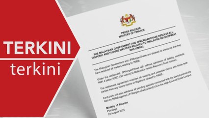 [TERKINI] Kerajaan dan JPMorganChase umum semua perkara selesai berkaitan 1MDB