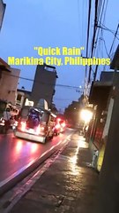 Quick Rain on F. Calderon Street in Marikina City, Philippines