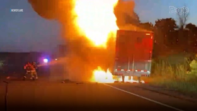 40,000-Lbs. of Ribeye Steaks Sizzle After Tractor-Trailer Bursts into Flames on Highway