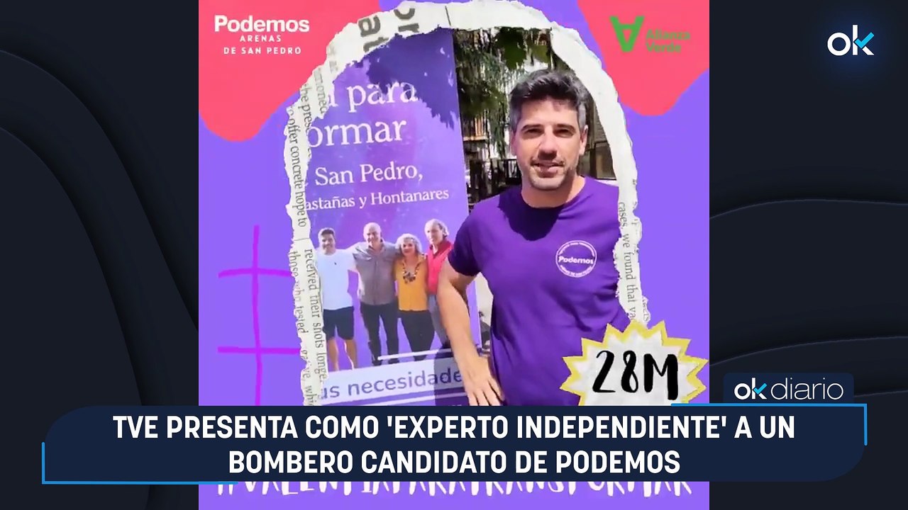 TVE presenta como 'experto independiente' a un bombero candidato de Podemos