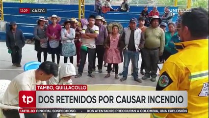 Pobladores capturan a dos hombres acusados de provocar incendios en el Parque Tunari
