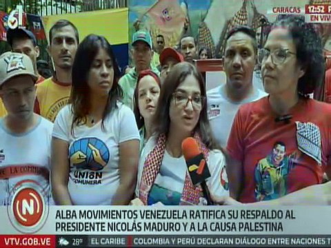 Caracas | ALBA Movimientos Venezuela respaldan al Pdte. Nicolás Maduro y a la causa Palestina