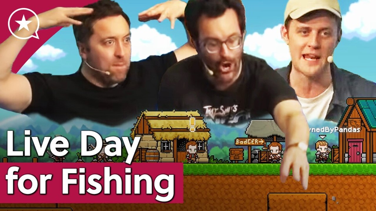 Exklusiv: die weltbekannten youtuber von vivaladirtleague vertonen ihr spiel nice day for fishing live bei uns auf der gamescom-bühne