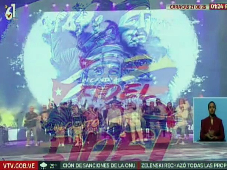 Venezuela honra el centenario del líder histórico Fidel Castro con conciertos y grupos musicales