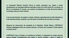 Corpoelec mantiene desplegado todos sus recursos técnicos para recuperar el servicio eléctrico