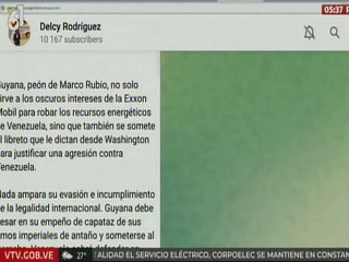 Vicepresidenta Delcy Rodríguez: Guyana debe cesar su empeño de capataz y someterse al derecho