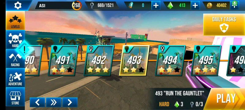 Stunt Car Extreme Level 493 RUN THE GAUNTLET