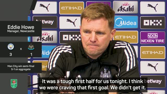 Howe rues 'missed opportunities' as Man City knock Newcastle out of Carabao Cup