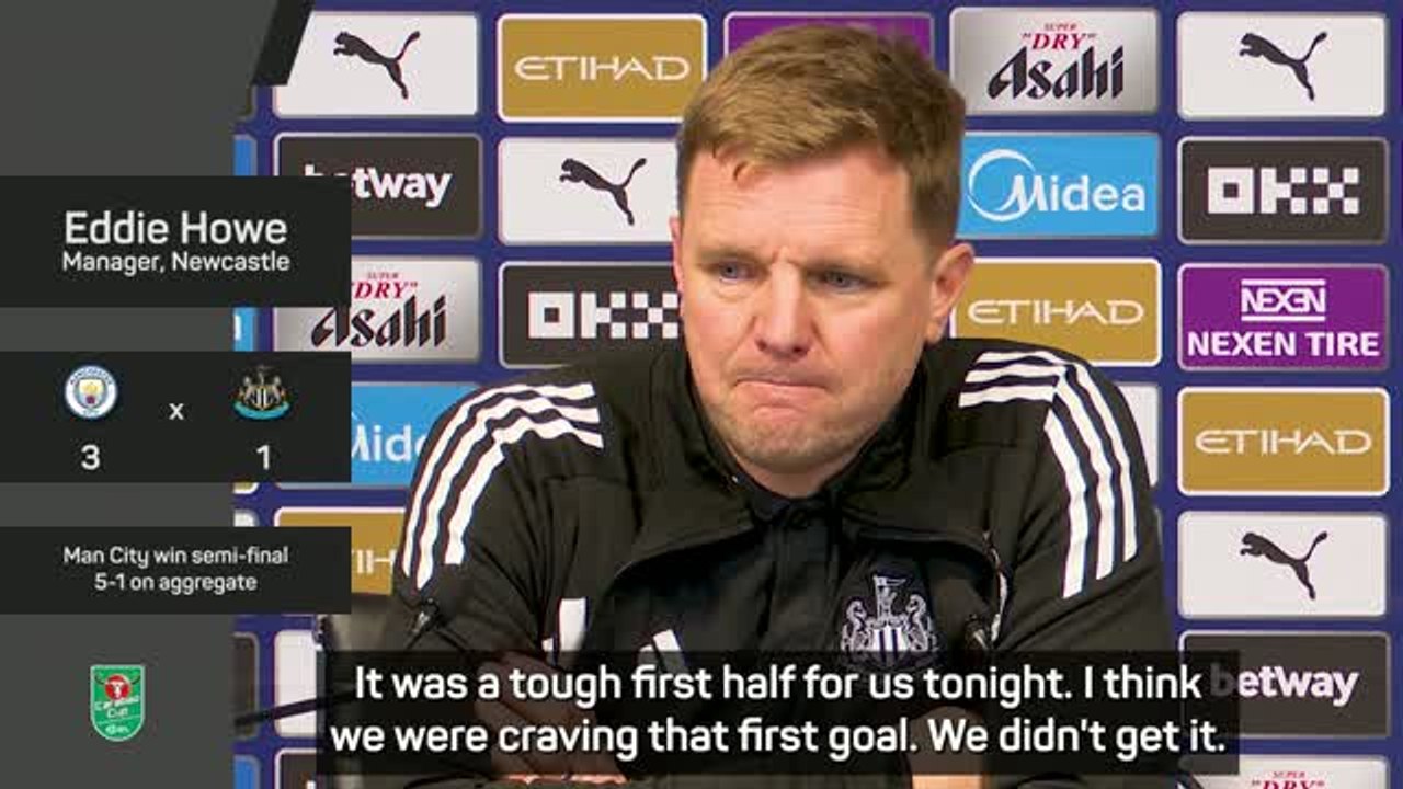 Howe rues 'missed opportunities' as Man City knock Newcastle out of Carabao Cup