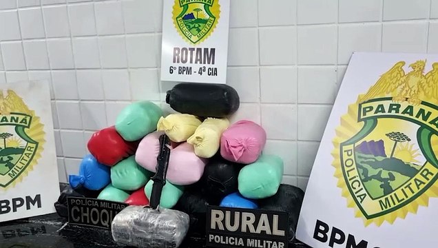 Polícia Militar apreende mais de 23 quilos de haxixe e detém três pessoas na BR-277