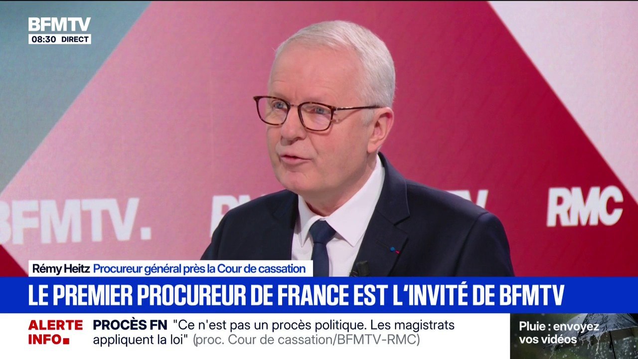 Procès en appel du RN: "Ce n'est pas un procès politique, c'est un procès qui a des conséquences sur la vie politique", affirme Rémy Heitz, procureur général près la Cour de cassation