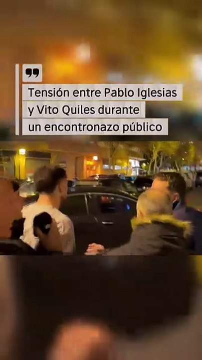 Tensión entre Pablo Iglesias y Vito Quiles durante un encontronazo público.