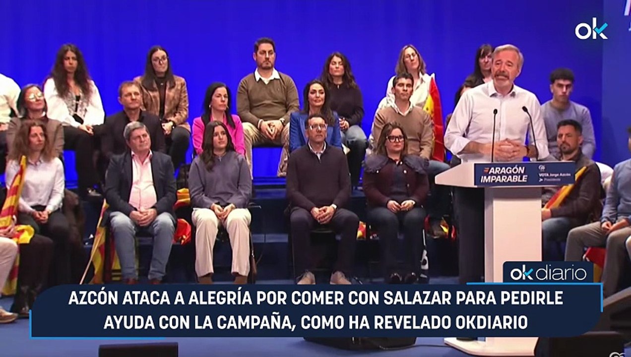 Azcón ataca a Alegría por comer con Salazar para pedirle ayuda con la campaña, como ha revelado OKDIARIO