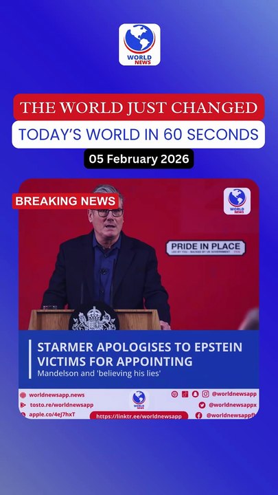 Starmer apologises to Epstein victims for appointing Mandelson and 'believing his lies'.