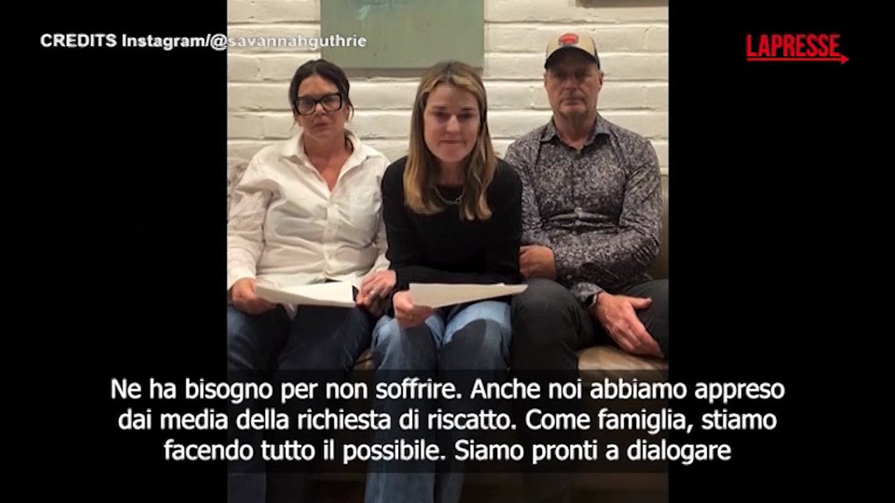 Conduttrice Nbc Savannah Guthrie al rapitore della madre: "Vogliamo sapere se ? viva"