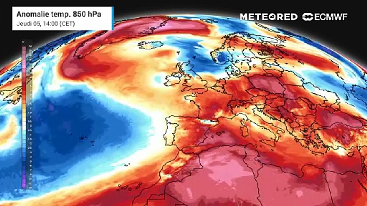 Écarts aux normales des masses d'air