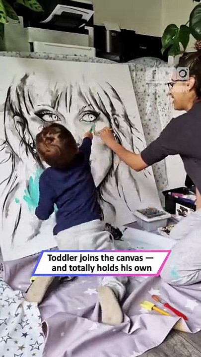 27-Month-Old Creates Masterpiece with Mom’s Painting Project!|| Heartsome 💖