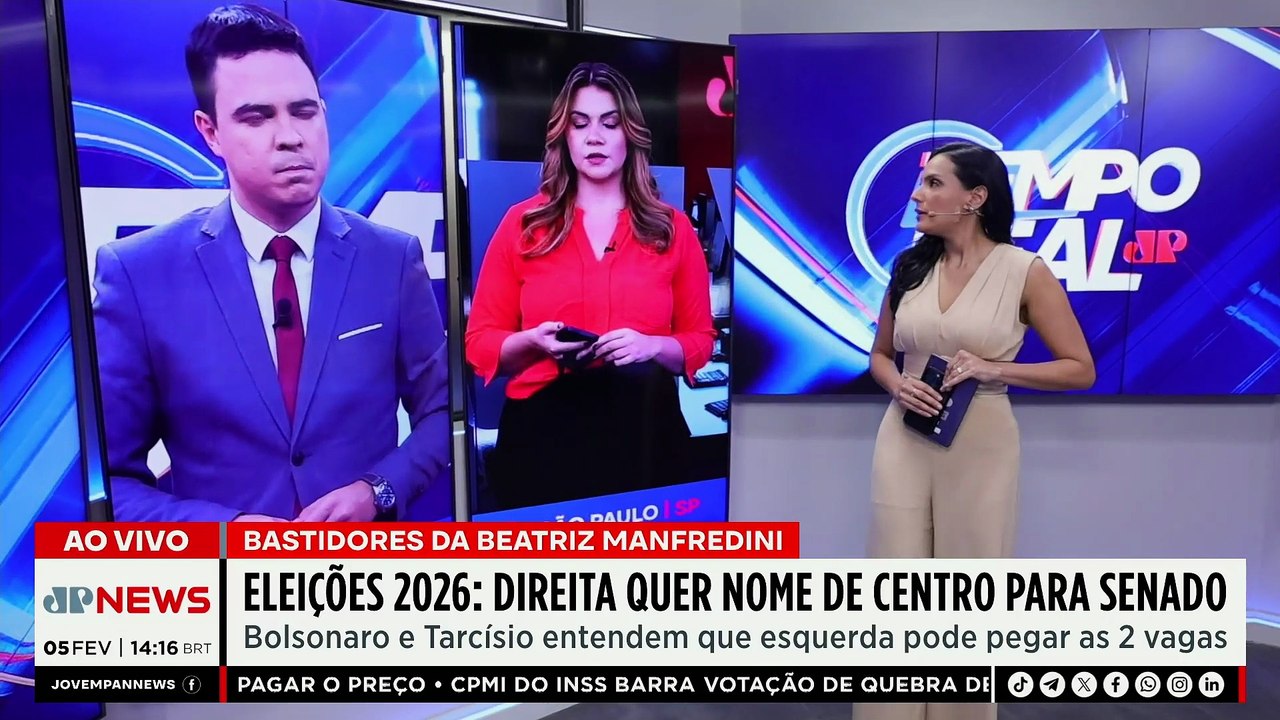 Eleições 2026: Tarcísio e Jair Bolsonaro articulam nome de centro para o Senado | TEMPO REAL