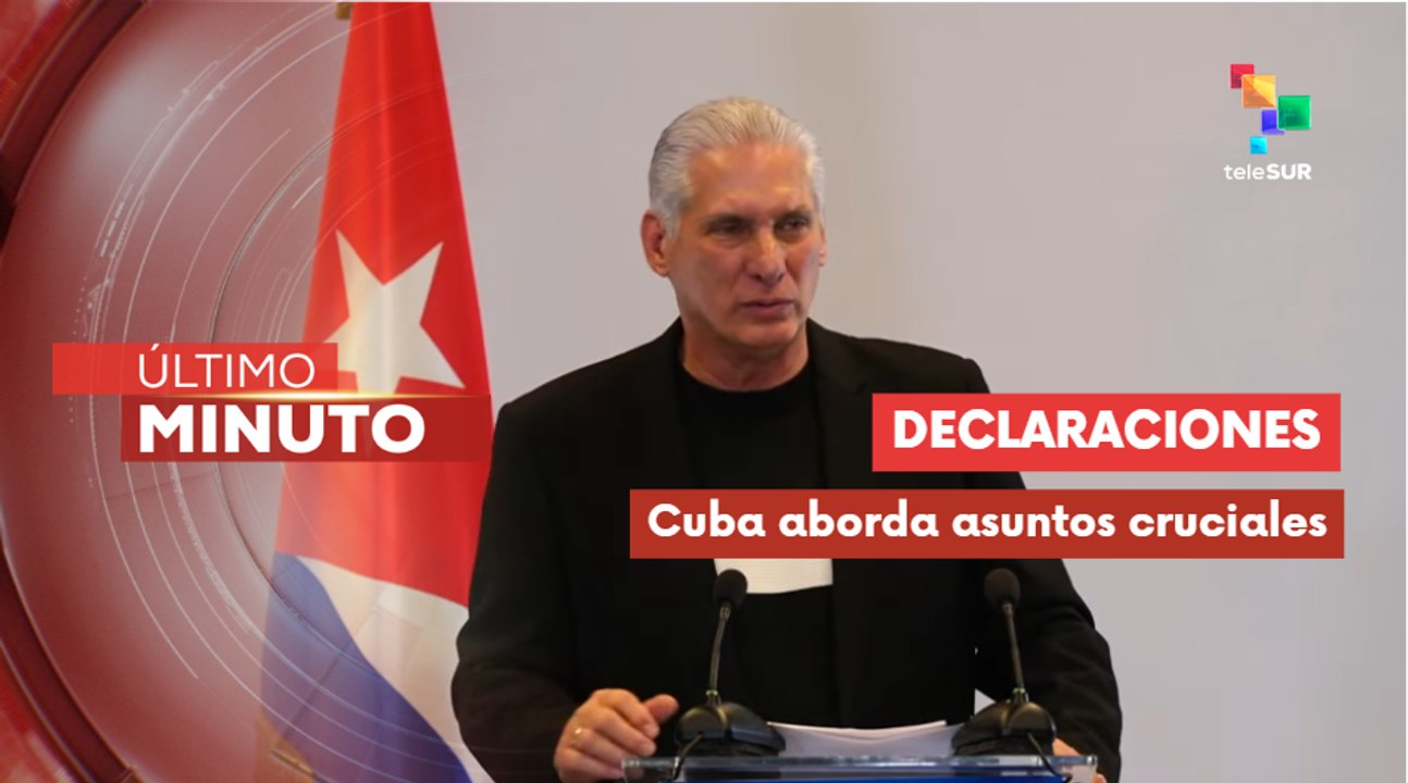 Pdte. de Cuba Díaz-Canel comparece ante la prensa en Cuba