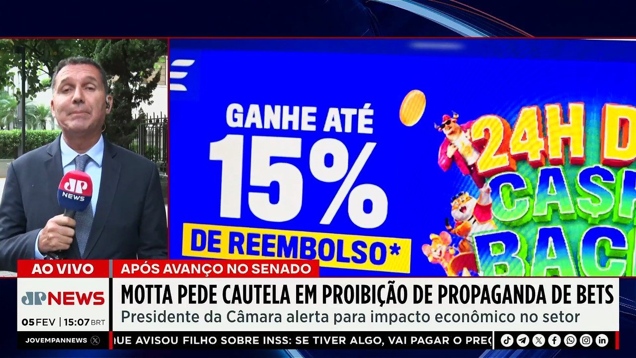 ugo Motta pede cautela em proibição de propaganda de bets após avanço no Senado | TEMPO REAL