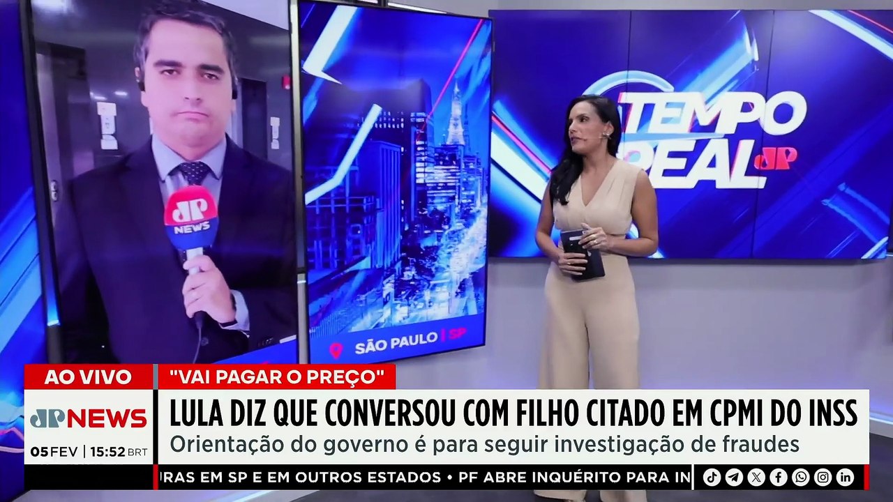 CPMI do INSS: Lula diz que conversou com filho citado em inquérito | TEMPO REAL