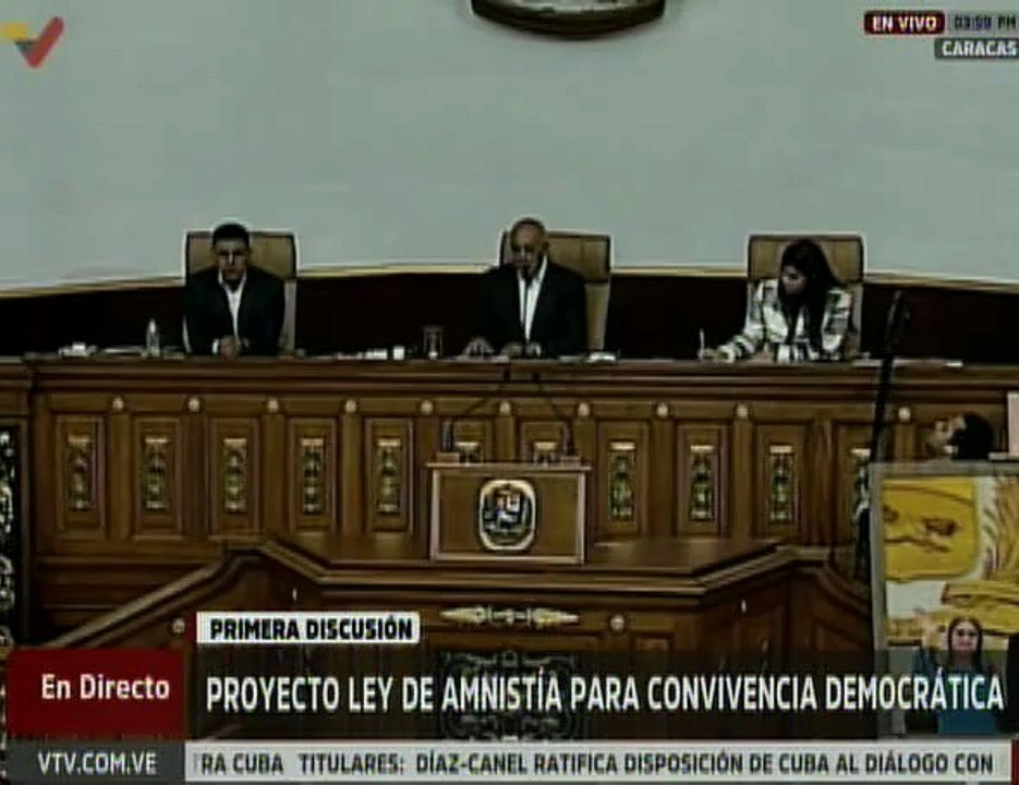 AN aprueba en primera discusión el Proyecto de Ley de Amnistía para la Convivencia Democrática