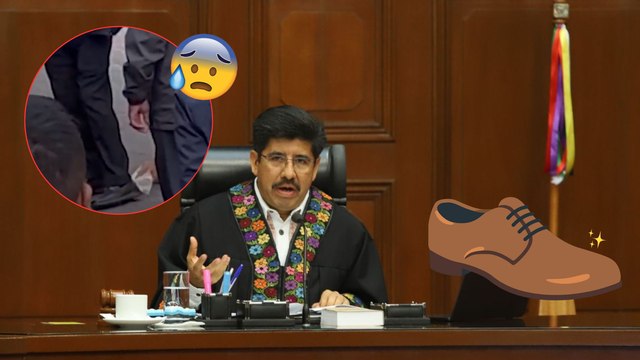 Hugo Aguilar es tratado como princesa ; así le limpian los zapatos al presidente de la Suprema Corte de Justicia