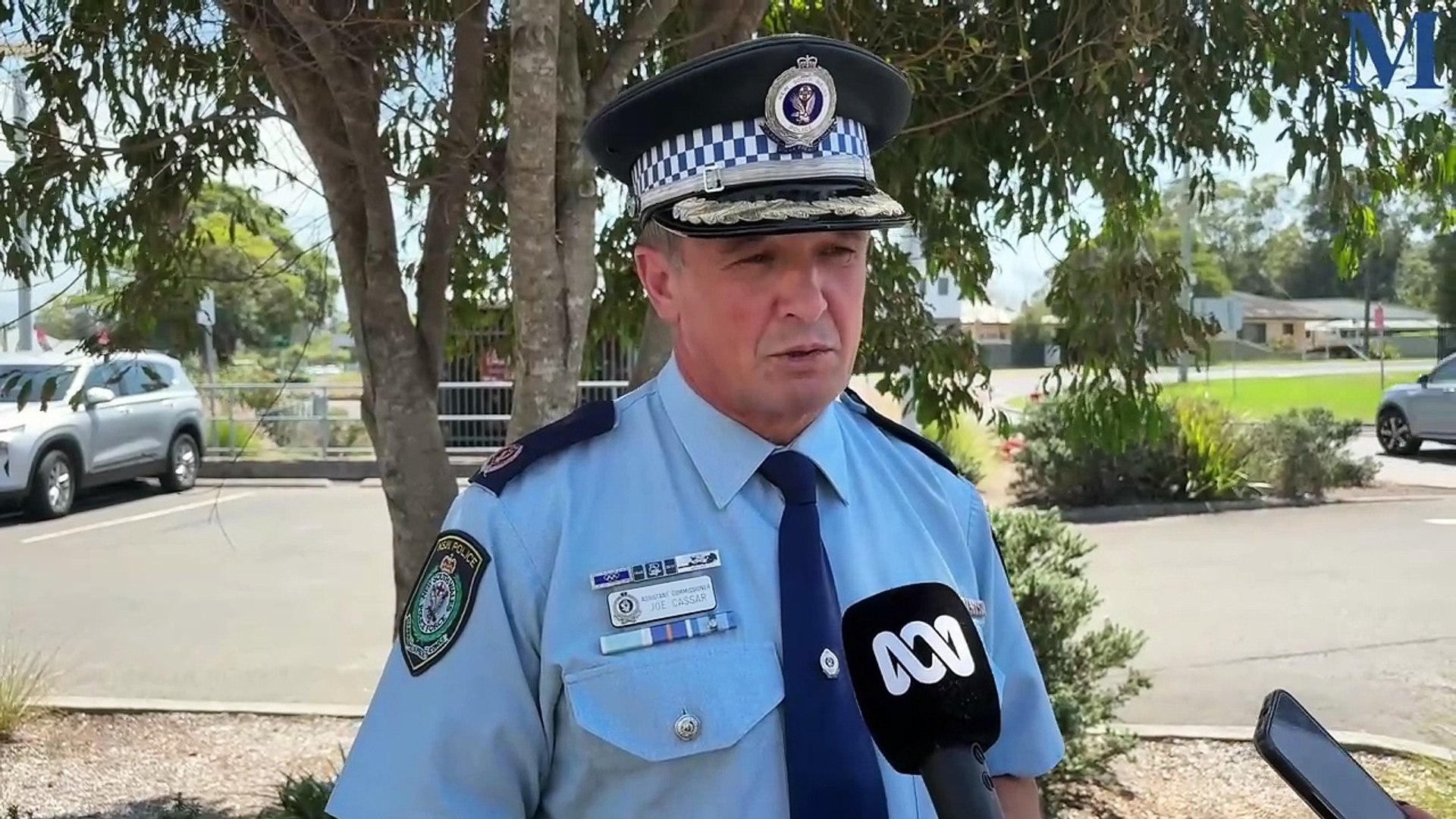 NSW Police Southern Region Commander Assistant Commissioner Joe Cassar  speaks to media about pursuit and crash in Nowra.